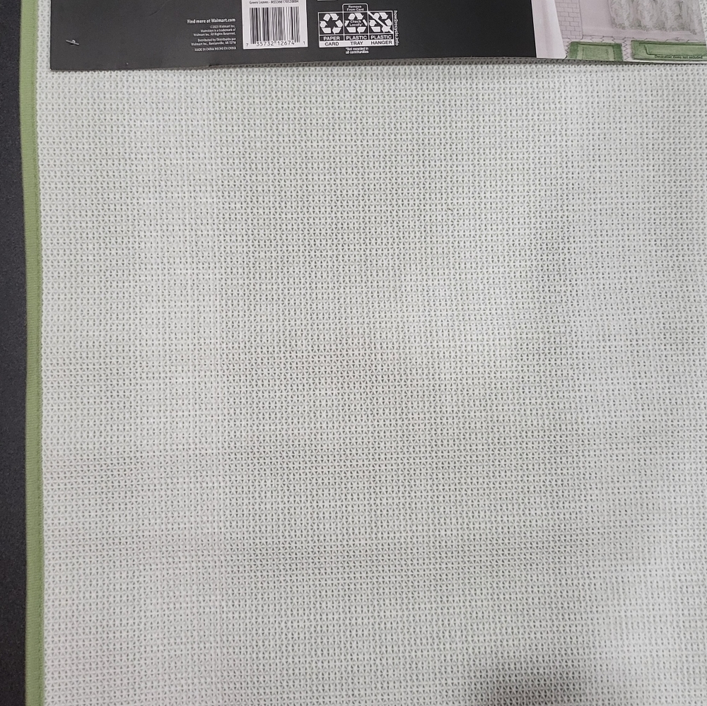 15pc Shower Curtain & Bathroom Accessory Set, Green & White - Picture 10 of 13
